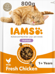 Kuiv kassitoit IAMS Hairball, kanaliha, 0.8 kg