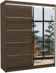 Riidekapp ADRK Caro, choco, 58 cm x 180 cm x 215 cm, peegliga