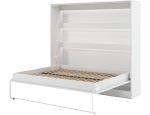 Voodi kahekohaline Devesto Horizontal LED, 160 x 200 cm, valge v., ilma madratsita, p&otilde;hjalippidega