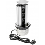 Sisseehitatud pikendusjuhe Gt Furniture sockets, AE-BPW3GS-80, 3G1.5, 1.8 m, 3 pesa