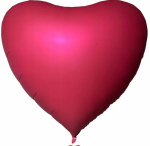 Fooliumist &otilde;hupall erikujuga Heart 172 cm, bordoo v.