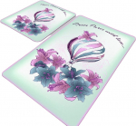 Vannitoamattide komplekt Foutastic Purple Balloon 359CHL4409, mitmev&auml;rviline, 100 cm x 60 cm