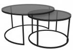 Kohvilaud Kalune Design Tokyo, must v./tumehall v., 80 cm x 80 cm x 45 cm, 2 tk