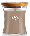 K&uuml;&uuml;nal, l&otilde;hna WoodWick Medium Hourglass Cashmere, 80 h, 275 g, Pruun