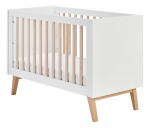 Beebivoodi Pinio Swing 034-010-310, valge v./puidu v., 60 x 120 cm, ilma voodipesukastita, ilma madratsita