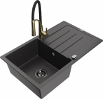 K&ouml;&ouml;givalamu koos kraaniga Mexen Bruno Aster, graniit, 79.5 cm x 49.5 cm x 20 cm, kuldne/must