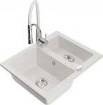 K&ouml;&ouml;givalamu koos kraaniga Mexen Carlos Aster, graniit, 58.2 cm x 47.5 cm x 17.7 cm, valge/h&otilde;be