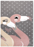 Vaip sise Hakano Tinies Flamingos, roosa v./hall v., 150 cm x 80 cm
