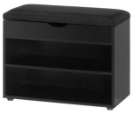 Pink jalatsiriiuliga 4Living Elis, must v., 60 cm x 30 cm x 47 cm