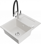 K&ouml;&ouml;givalamu koos kraaniga Mexen Enzo, vaik/graniit, 57.6 cm x 46.5 cm x 17.4 cm, valge