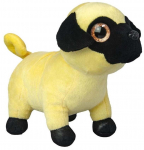 Pehme m&auml;nguasi koer Wild Planet Orbys Pug, must/kreemjasvalge, 18 cm
