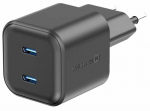 Reisilaadija Swissten Travel GaN, 2 x USB Type C, 3.6 cm, must, 20 W