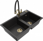 K&ouml;&ouml;givalamu koos kraaniga Mexen Tomas, graniit, 80 cm x 50 cm x 19 cm, kuldne/h&otilde;be/must