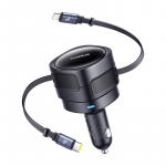 Auto laadija Baseus Enjoyment Max, USB Type-C/Apple Lightning, must v., 60 W