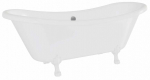 Vann, teisaldatav Besco Amelia, 190 cm x 77 cm x 69 cm, ovaalne, valge/kroom
