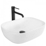 Vannitoa kraanikauss Rea Belinda, keraamiline, 46.5 cm x 33 cm x 13.5 cm, valge v./must v.