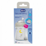 Lutipudel Chicco NaturalFeeling, 250 ml, 0 kuud, beež v.