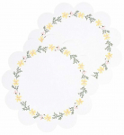 Lauamatt Homla Floriva 244093, 38 cm x 38 cm, 2 tk, Valge v.