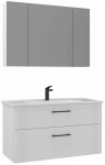 Vannitoa m&ouml;&ouml;bli komplekt Kalune Design Bari, valge matt v., 45 cm x 100 cm x 55 cm