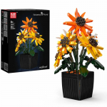 Konstruktor Mould King Botanical & Floral Sunflower Potted 24111, 854 tk, mitmev&auml;rviline