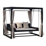 Aiakiik Home4you Barcelona Gazebo, must v./beež v., 236 cm x 180 cm x 210 cm