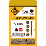 Puidukruvi, terrassidele Forte Tools, 4.2 x 75 mm, pruun, 200 tk