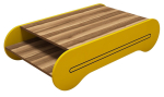 Kohvilaud Kalune Design Cool, kollane v./p&auml;hklipuu v., 120 cm x 63.6 cm x 30 cm