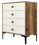 Kummut Kalune Design Lizbon 540, kreemjasvalge/p&auml;hklipuu v., 90.7 cm x 76 cm x 40 cm