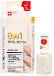 K&uuml;&uuml;nehooldusvahend Eveline Nail Therap 8in1 Total Action Silver Shine, kreemjasvalge, 12 ml