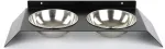 Statiiv koos kaussidega koera jaoks Kalune Design Pet Food Bowl PET018, 50 cm x 20 cm x 6 cm, must v./kroom v.