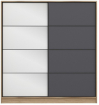 Riidekapp Kalune Design Kale 3979, antratsiit v./hele pruun v., 52 cm x 180 cm x 210 cm, peegliga