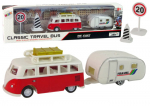 M&auml;ngumaastur haagisega Lean Toys Classic Travel Bus 13303, valge/punane