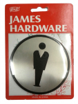 Infom&auml;rk James Hardware SN001-5 SS, &Oslash; 9.7 cm, plastik/teras/roostevaba teras, h&otilde;be v./must v.