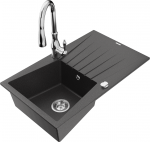 K&ouml;&ouml;givalamu koos kraaniga Mexen Cesar, graniit, 77 cm x 47 cm x 20 cm, l&auml;bipaistev/must/hall