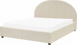 Voodi kahekohaline Beliani Vaucluse, 160 x 200 cm, beež v., ilma madratsita, p&otilde;hjalippidega