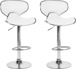 Toolide komplekt Beliani Conway, l&auml;ikiv, valge v., 40 cm x 41 cm x 89 - 110 cm, 2 tk