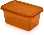 Kaanega hoiukarp, esemete hoidmiseks Orplast Base Store Amber, 4.5 l, merevaigu-kollane, 28 x 19 x 13 cm