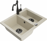 K&ouml;&ouml;givalamu koos kraaniga Mexen Carlos Beige+Black, graniit, 58 cm x 47 cm x 17.7 cm, beige+black