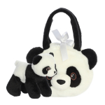 Pehme m&auml;nguasi, kotiga panda Aurora Fancy Pals, valge v./must v., 20 cm, 2 tk