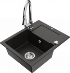 K&ouml;&ouml;givalamu koos kraaniga Mexen Enzo Elia, graniit, 57.6 cm x 46.5 cm x 17.4 cm, must/kroom