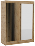 Riidekapp ADRK Delia, must v./artisan oak, 60 cm x 160 cm x 205 cm, peegliga