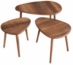 Kohvilaudade komplekt Kalune Design Alvin, p&auml;hklipuu v., 38 - 52 cm x 80 cm x 40 - 50 cm, 3 tk