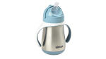 Pudel silikoonk&otilde;rrega Beaba 913481, 250 ml, 8 kuud, roostevaba teras, sinine v.