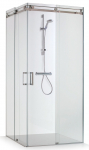 Du&scaron;ikabiin Brasta Glass Vesta, ruudukujuline, aluseta, 88 cm x 88 cm x 200 cm, kroom v./l&auml;bipaistev