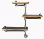 Seinariiul Kalune Design BoruRaf 013, must v./p&auml;hklipuu v., 75 cm x 14 cm x 65 cm