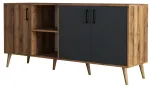 Kummut Kalune Design Exxen 1620, antratsiit v./p&auml;hklipuu v., 80 cm x 180 cm x 45 cm