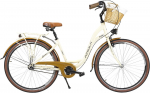 Jalgratas linna- Azimut Sarema 3-Speed, 28 ", 17'' raam, kreemjasvalge/pruun, korviga