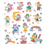 Kleebis DallPrint Fairies, lapselik, 17 cm, 15 cm mitmev&auml;rviline