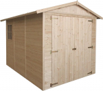 Puidust garaaž Timbela M105, 320 cm x 244 cm x 222 cm, pruunikas v.