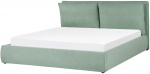 Voodi kahekohaline Beliani Bajonna, 180 x 200 cm, heleroheline v., ilma madratsita, p&otilde;hjalippidega